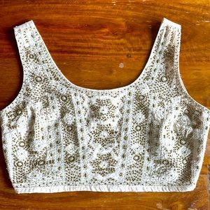 Gold Beaded Crop Top